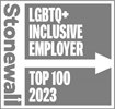 Stonewall - LGBTQ+ Inclusive Employer - Top 100 2023